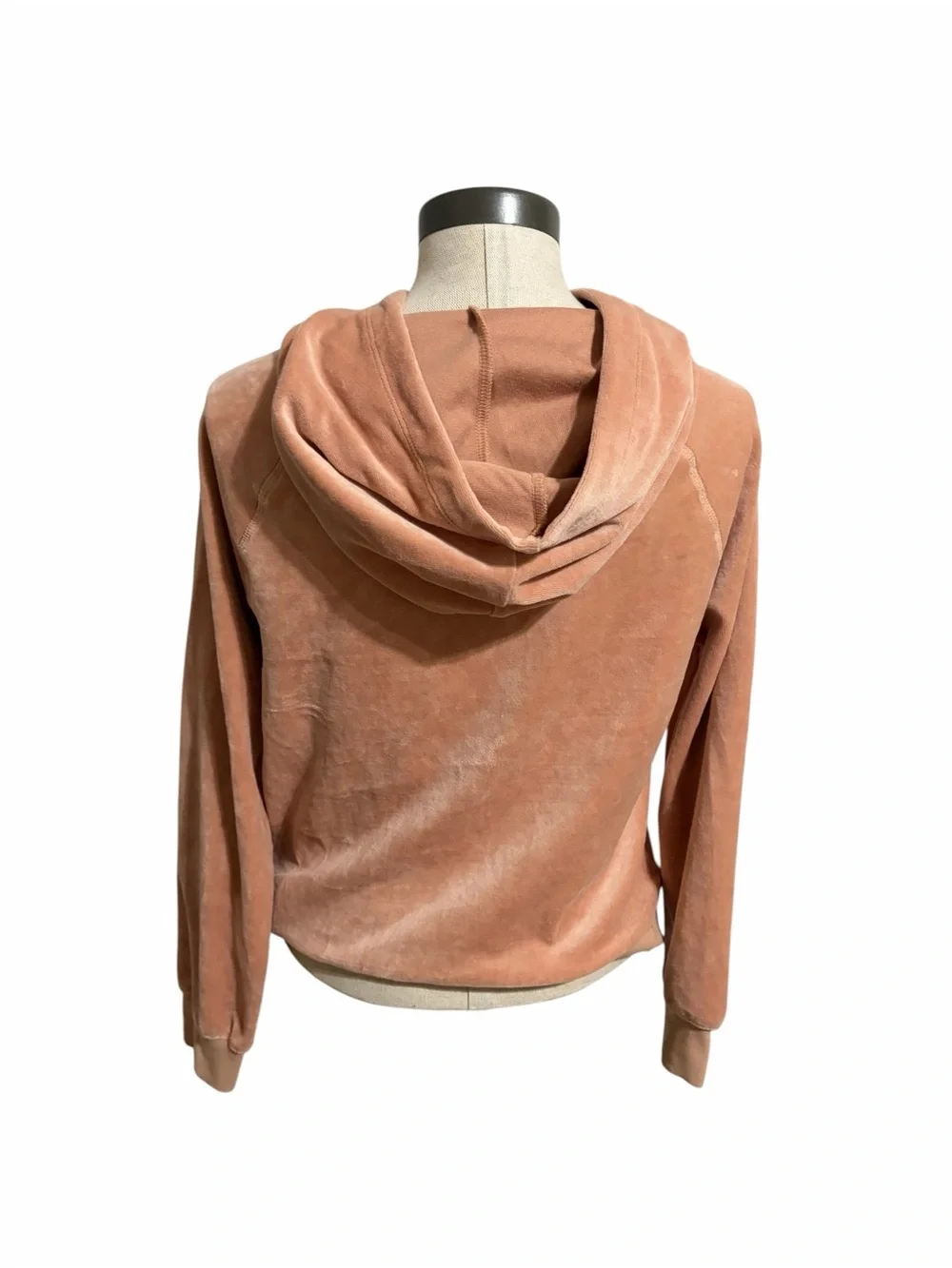 J. Crew Velour Pullover Hoodie Kangaroo Pocket Salmon Pink SZ XS